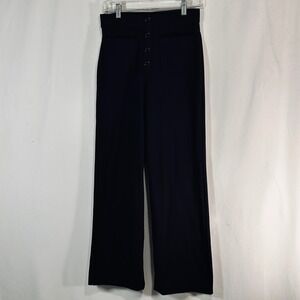 Halara High Waisted Wide Leg Sailor Pants Black Button Fly Pockets WC7M8 Medium